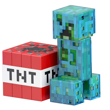 Mattel Minecraft Diamond Level Creeper, 5.5-inch Collector Action Figure with Die-cast Accessories, Toy Collectible Gift for Adult Fans & Kids Ages 6 Years & Older, HLL31