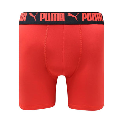PUMA Men's 4 Pack Active Stretch Boxer Briefs, Black/Red, M