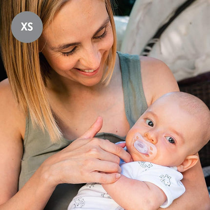 Sucette Medela Baby | Nouveau-né 0-2 Mois | Lot de 2 | Comprend un étui de stérilisation | Sans silicone et sans BPA | Favorise la succion naturelle | Transparente