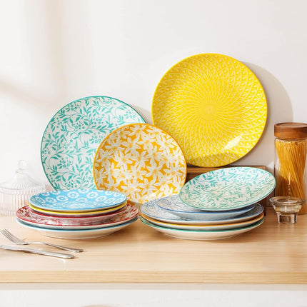 vancasso Selene 10.25 Inch Colorful Floral Porcelain Dinner Plates Set of 6