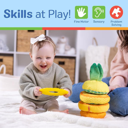 Melissa & Doug Pineapple Soft Stacker | Sensory Baby Toy for Early Learning | 6-12 Months