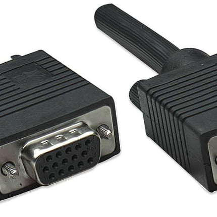 Manhattan SVGA Extension Cable, HD15, 1.8m, Male to Female, Compatible with VGA, Fully Shielded, Black, Lifetime Warranty, Polybag