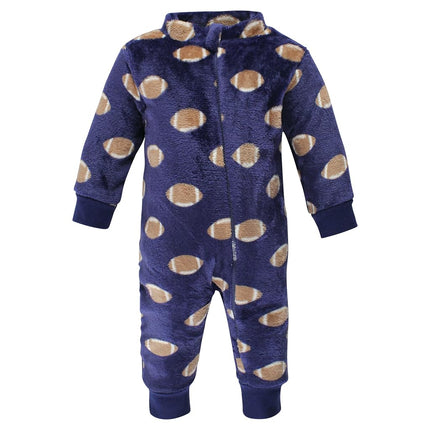 Hudson Baby Grenouillères en peluche pour bébés filles, Football gris, 6-9 mois
