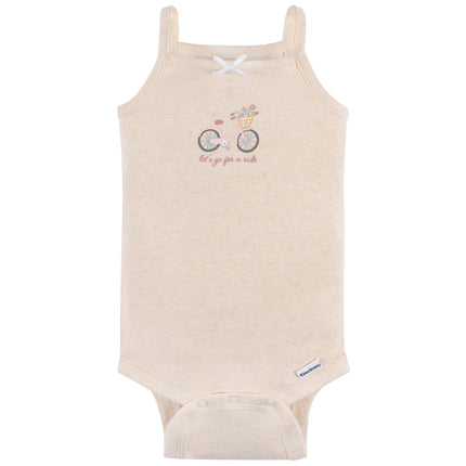 Body sin mangas multipack para bebé niña Gerber, estampado floral verde, de 0 a 3 meses