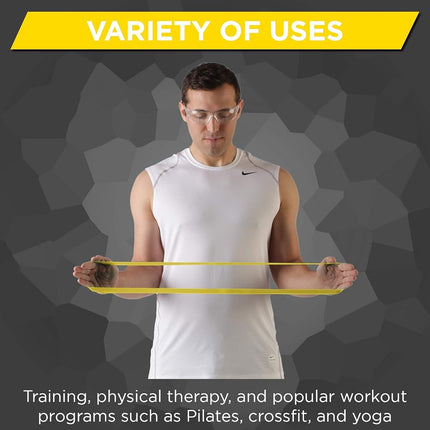 THERABAND Resistance Band Loop, Professional Latex Band for Pilates, Crossfit, Yoga, Stretching, Physical Therapy, Strength Training without Weights, 45.5cm, Yellow, Light, Beginner Level 1, 10 Pack