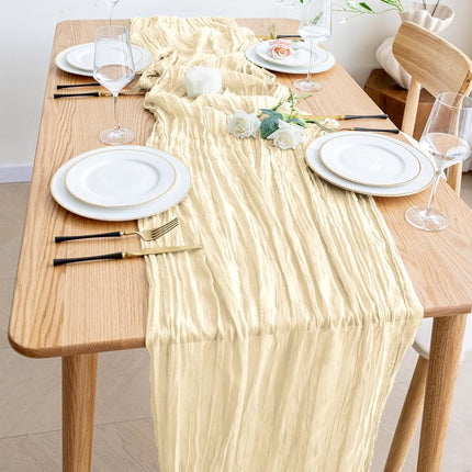 Wokceer Cheesecloth Table Runner Emerald Green 10FT Boho GauzeRunner,3Pack