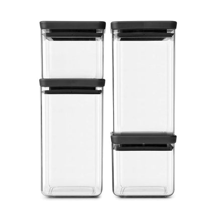 Brabantia Set of 4 Tasty+ Square Stackable Food Ca