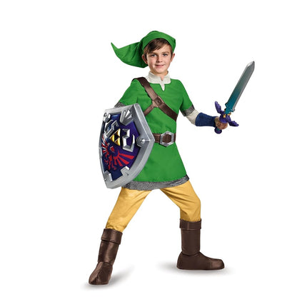 Legend of Zelda Link Kids Deluxe Costume Boys Gaming Outfit - Large