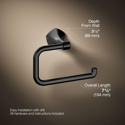 Kohler 27063-BL Occasion™ Towel Ring, Matte Black