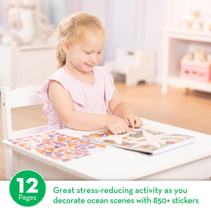 Melissa & Doug Mosaic Sticker Pad Ocean Animals (12 Color Scenes to Complete with 850+ Stickers)