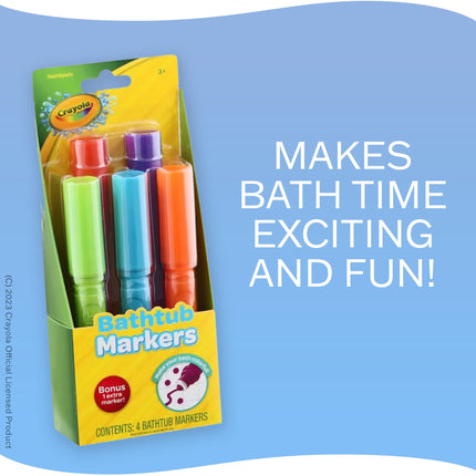 Crayola Bathtub Markers With Mystery Color, 4 fun bright colors!