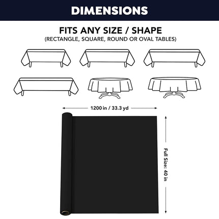 Party Essentials Plastic Banquet Table Roll, 40" x 100', Red