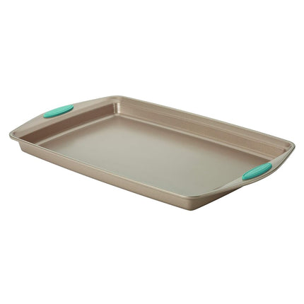 Rachael Ray Cucina Batería de Horno Antiadherente con Asas, Bandeja de Horno/Para Galletas Antiadherente - 28 cm x 43 cm, Marrón Latte