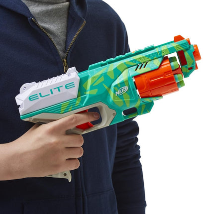 Lanzador de Dardos Verde Dinámico NERF Elite Disruptor, Tambor Giratorio, Disparo Rápido, Juguetes al Aire Libre, para Niños, Edades 8+ (Exclusivo de Amazon)