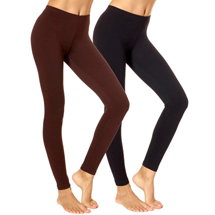 No Nonsense Women's Cotton Legging, Black/Espresso