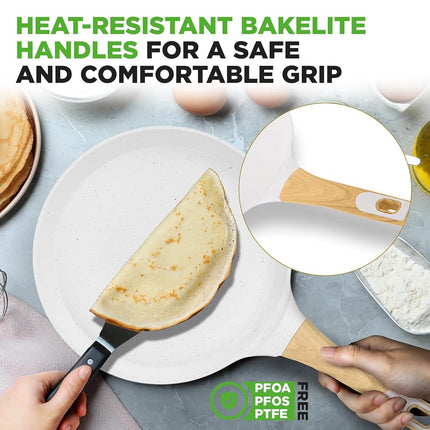 NutriChef Crepe Maker, 24cm Nonstick Pan, Induction Cookware