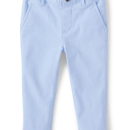 The Children's Place Pantalones chinos ajustados elásticos para bebés y niños pequeños, color azul torbellino, de 18 a 24 meses