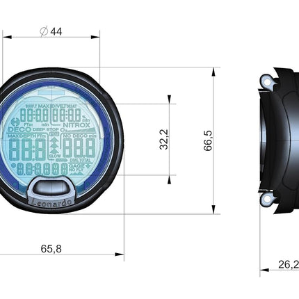 Cressi since 1946 - Leonardo Diving Computer - Air/Nitrox/Depth Gauge Mode - Black/Blue, One Size, Adult Unisex
