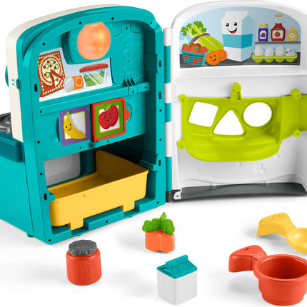 Fisher-Price Baby & Toddler Toy Laugh & Learn Learning Kitchen Playset with Music Lights & 5 Play Pieces for Kids Ages 6+ Months