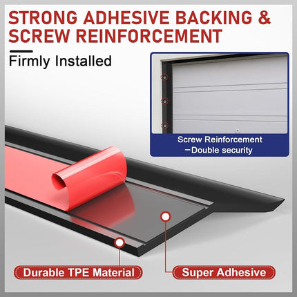 Garage Door Seal Top and Sides - 23 Ft Garage Door Weather Stripping Side Seal, Heavy Duty Weatherproof TPE, Insulates, Prevents Drafts, Easy Installation for Homeowners and DIYers