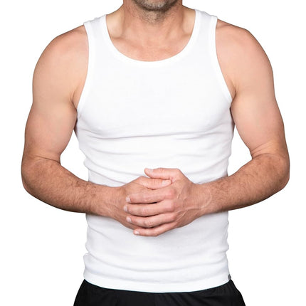 Columbia Men's Tank Undershirt 4 Pack, White, Large