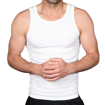 Columbia Camiseta sin Mangas para Hombre, Paquete de 4, Blanco, S