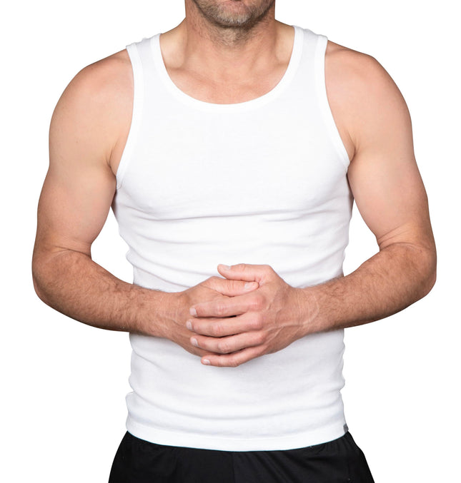 Camiseta interior de tirantes de hombre Columbia, paquete de 4, blanca, XXL