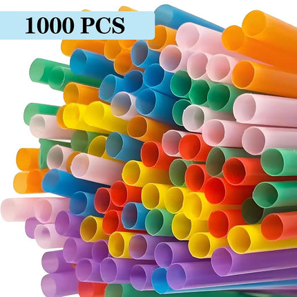 1000 Counts Flexible Bendable Plastic Drinking Straws 6mm Diameter 8.27 Inch Length Disposable Straws for Home Party Restaurant Coffee Juice Drinks