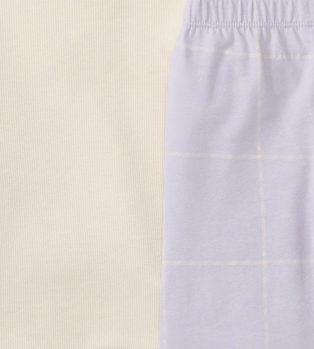 Conjunto de top de manga larga y pantalón para bebé niña de Burt's Bees Baby, 100 % algodón orgánico, estampado de cuadros tipo ventana, para recién nacidos