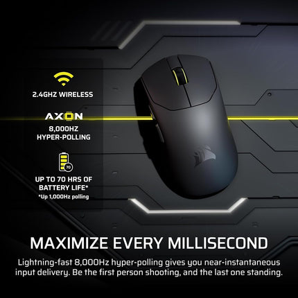 Corsair Sabre v2 PRO Ultralight Wireless FPS Gaming Mouse - 33,000 DPI, Weight 36 g, Hyper-Polling 8000 Hz, Mechanical Switches, Wireless Battery Life Up To 70 Hours