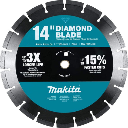 Makita E-01719 Lame diamantée 14 po, segmentée, usage général
