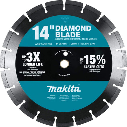 Makita E-01719 14" Diamond Blade, Segmented, Gener
