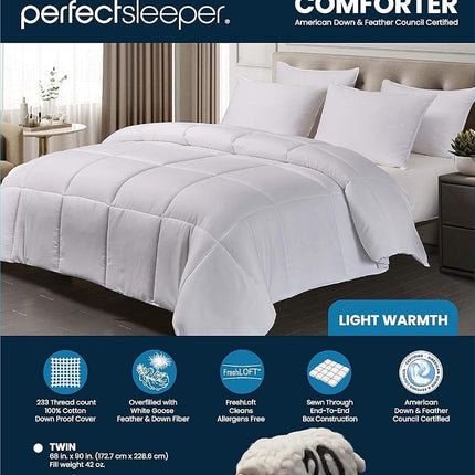 Serta Comforter, Cotton, White, King