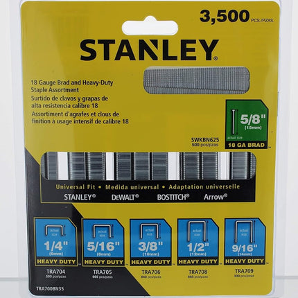 Stanley, TRA700BN35, Staple/Brad Asst, Narrow, 27/64, PK3500