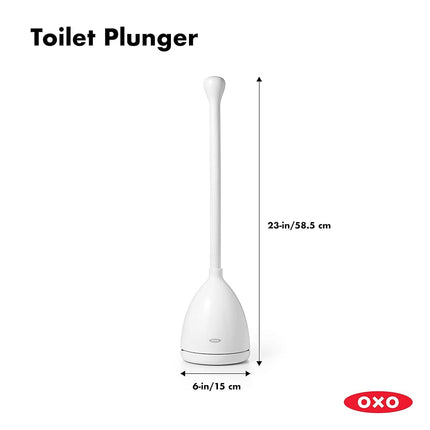 Émbolo de inodoro OXO Good Grips con soporte, blanco