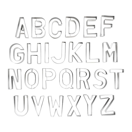 R&M International 1899 Deluxe 2.5" Alphabet Cookie Cutters, 26-Piece Set