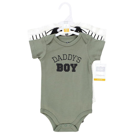 Hudson Baby Unisex Baby Cotton Bodysuits, Sage Daddys Boy, Preemie
