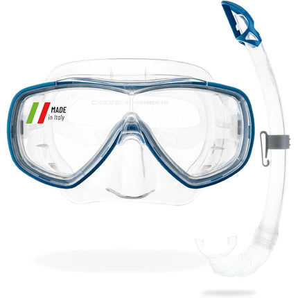 CRESSI Onda Mare Italian Made Snorkel Set - Clear/