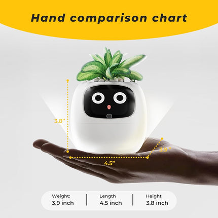 PLANTSIO Smart pet Planter Robot Guidance on Plant Care with Emojis, Adorable Plant Companion with Rich Gesture Interaction, Neat Desk Setup Gift (Butter)