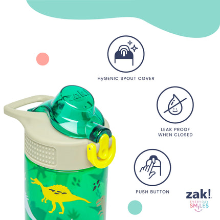 Zak Designs Dr. Seuss Sage 16oz Leak-Proof Straw Kids Water Bottle