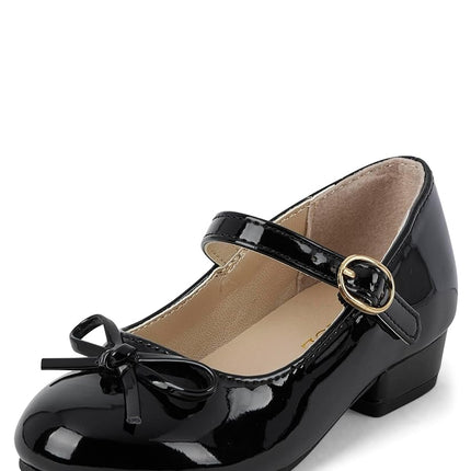 The Children's Place Girl's Baby Toddler Low Heel Dress Pumps, Black, 11 US Toddler