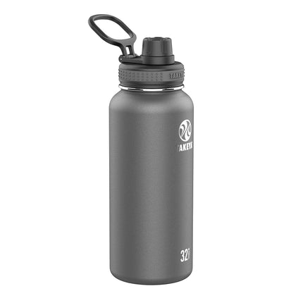 Takeya Originals Vacuum-Insulated Stainless-Steel Water Bottle, 32oz, Graphite