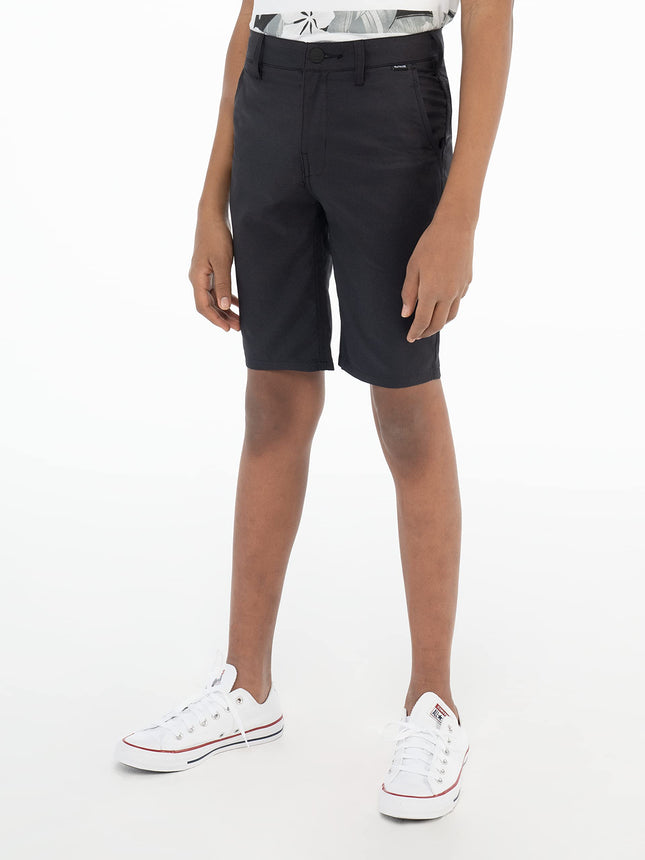 Hurley Boys' H20 Dri Walk Shorts, Black, 14