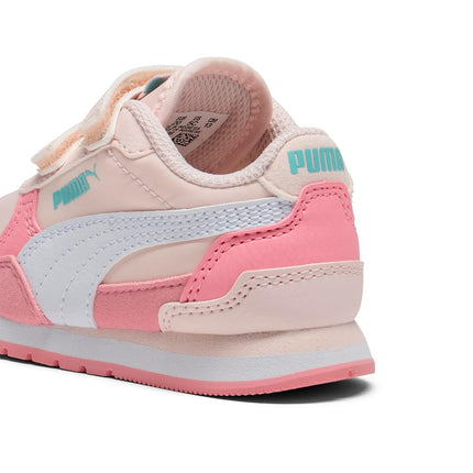 PUMA Unisex-Child St Runner Hook and Loop Sneaker, Peony-puma White, 9 Toddler