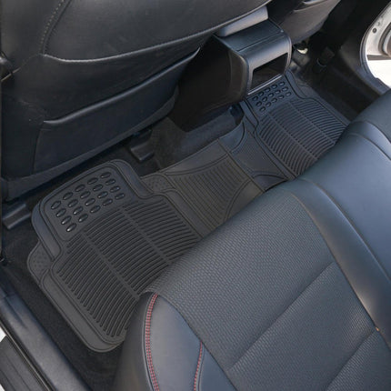 BDK Warner Bros DC Comics Armored Batman Heavy Duty No-Slip Grip All-Weather Car Mats Car Accessories - Custom Fit Rubber Floor Mats - 2 Front Mats (27” x 18”), 1 Rear Liner (18” x 58”)