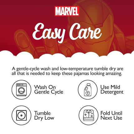 Marvel Boys 2-Piece Snug-Fit Cotton Holiday Pajamas Set, Soft & Cute for Kids, I Am Ironman, 8
