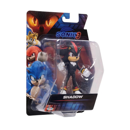 Sonic The Hedgehog Sonic 3 Movie Shadow Collector Toy Figure by Jakks Pacific, Stands 5” / 13 cm Tall, Highly Articulated for Boys/Girls, Officially Licensed 3 Movie, Suggested for Ages 3+