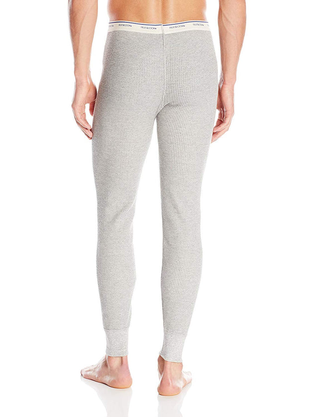 Fruit of the Loom mensClassic Midweight Waffle Thermal Underwear Bottoms (1 & 2 Packs) Base Layer Bottom - Gray - XL
