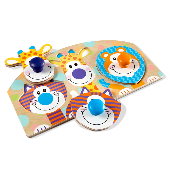 Melissa & Doug First Play Wooden Jumbo Knob Safari