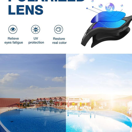 ZIONOR Lunettes de natation G1, avec vue large, polarisées, protection UV, étanches, anti-buée, verres miroir/fumé, sangle réglable, confortables pour adultes hommes femmes juniors - Eau libre/Intérieur